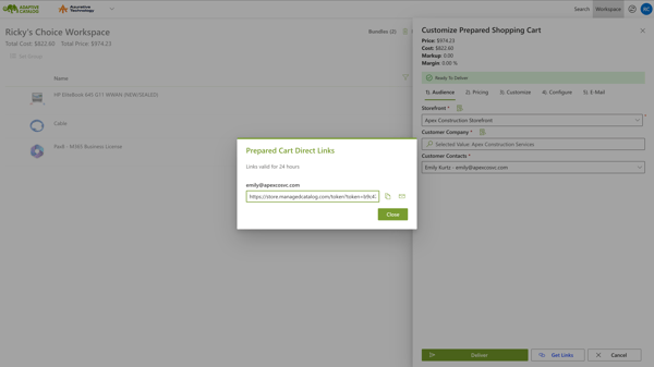 Prepared Cart - Link Share