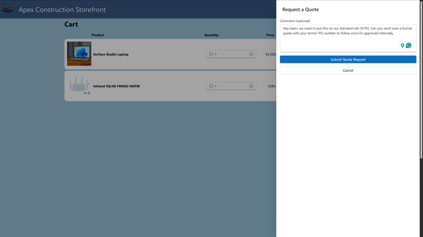 Request a Quote - Comment