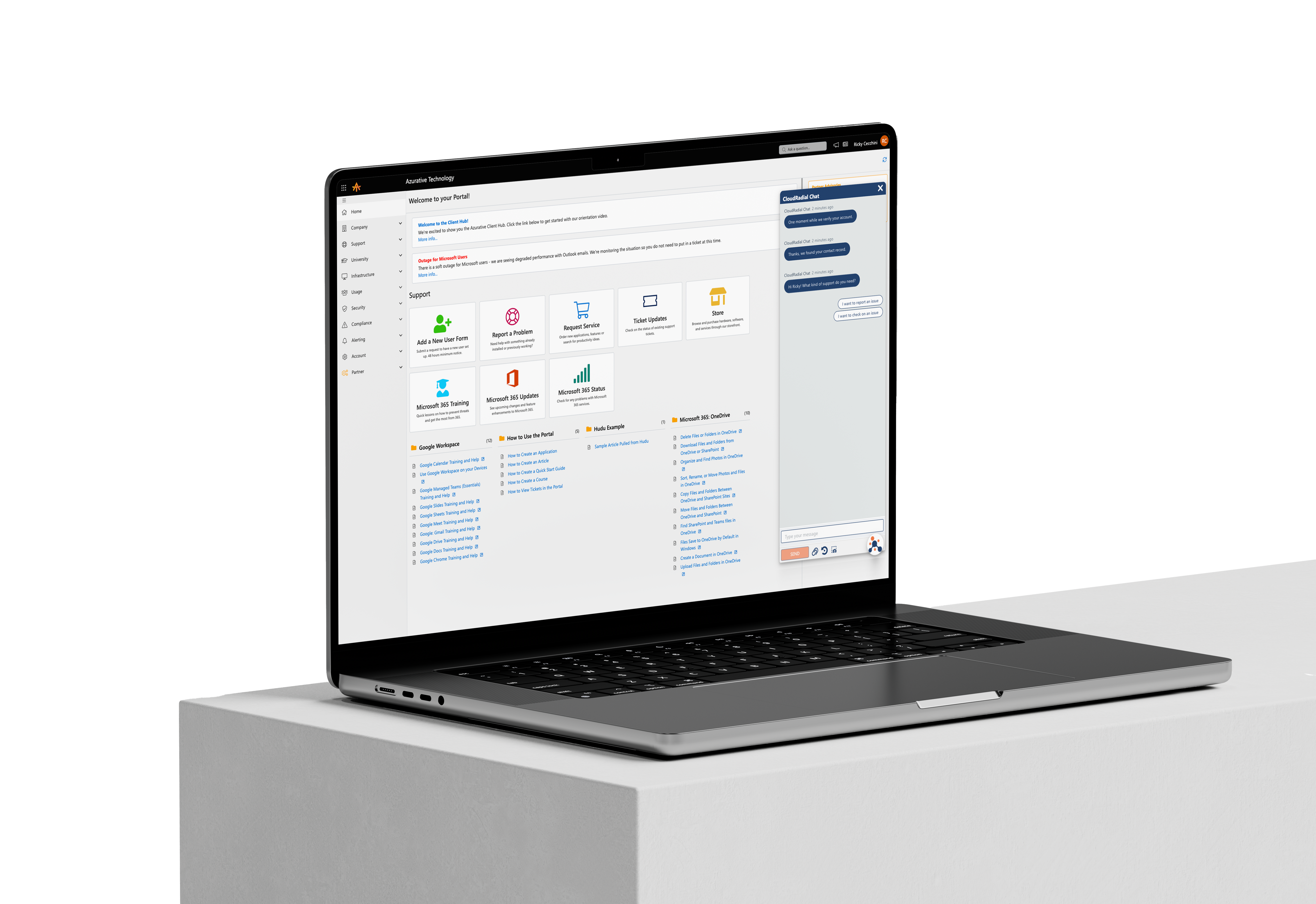 CloudRadial Chat Laptop