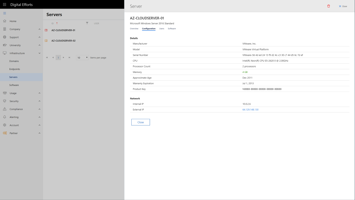 Manage Client Server Infrastructure in CloudRadial