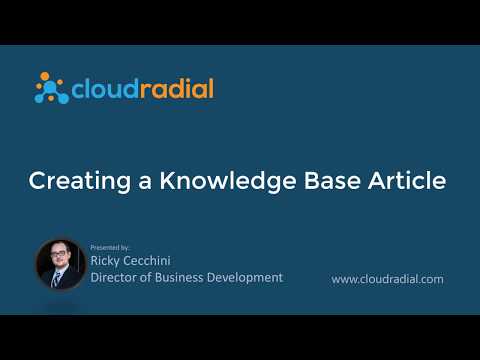 Creating a Knowledge Base Article in CloudRadial